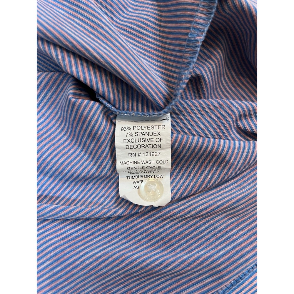 Johnnie-O Performance Polo Purple Pink Striped XXL UPF50 Craft Farms Golf Club‎ - Picture 7 of 8